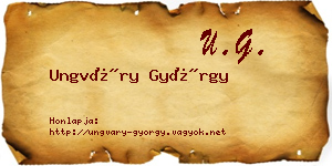 Ungváry György névjegykártya