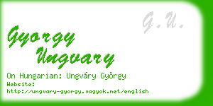 gyorgy ungvary business card